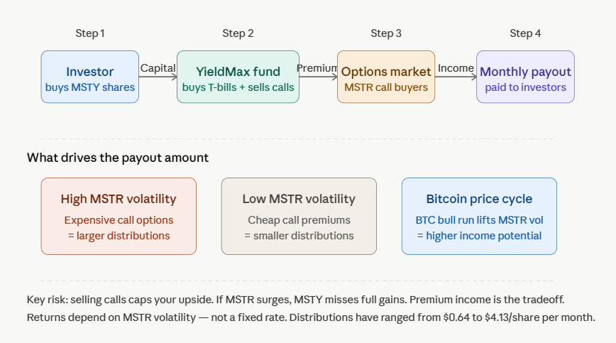work flow of how MSTY generates income